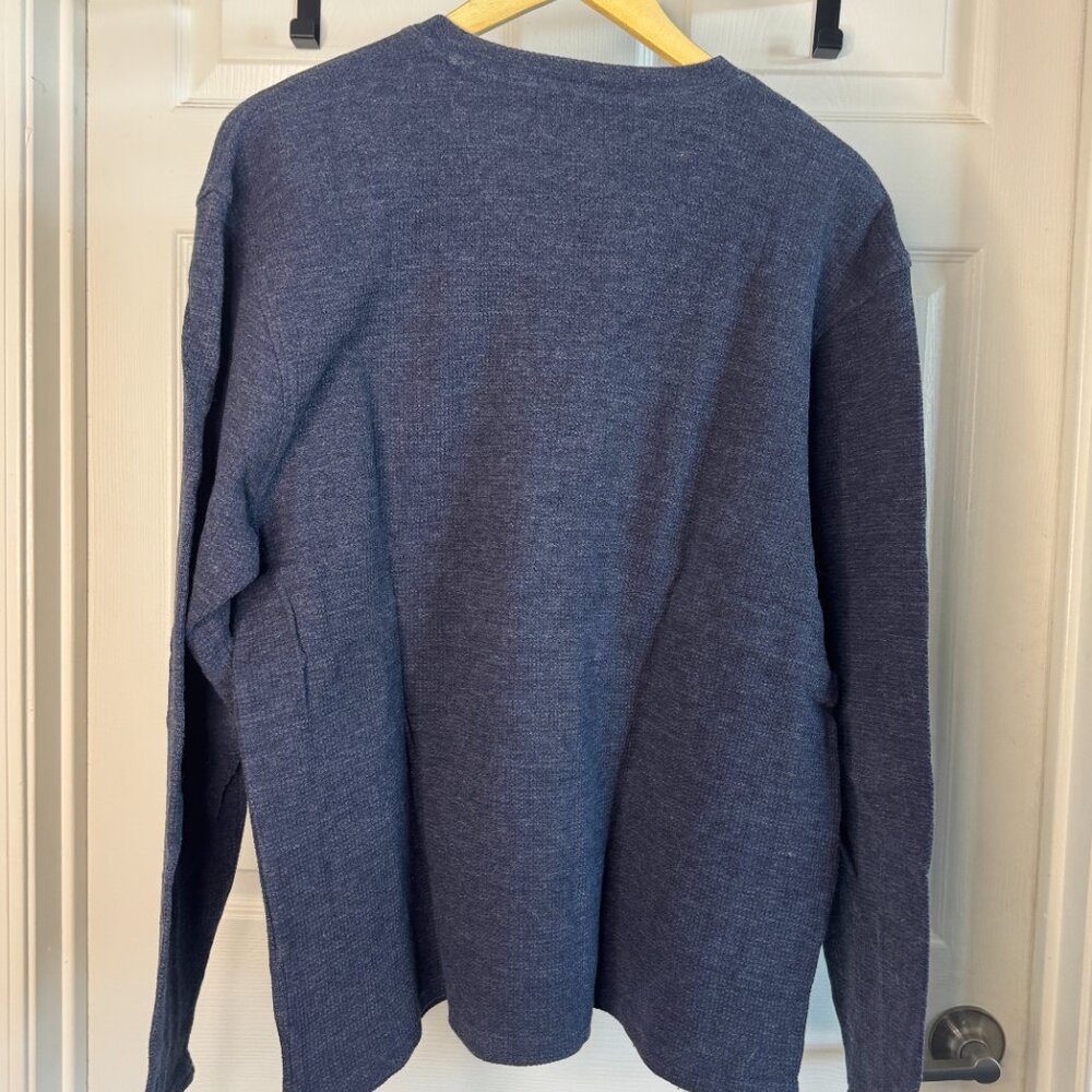 Joseph Abboud Waffle Knit Cotton Sweater – Midnight Navy (XL) - Picture 3 of 4